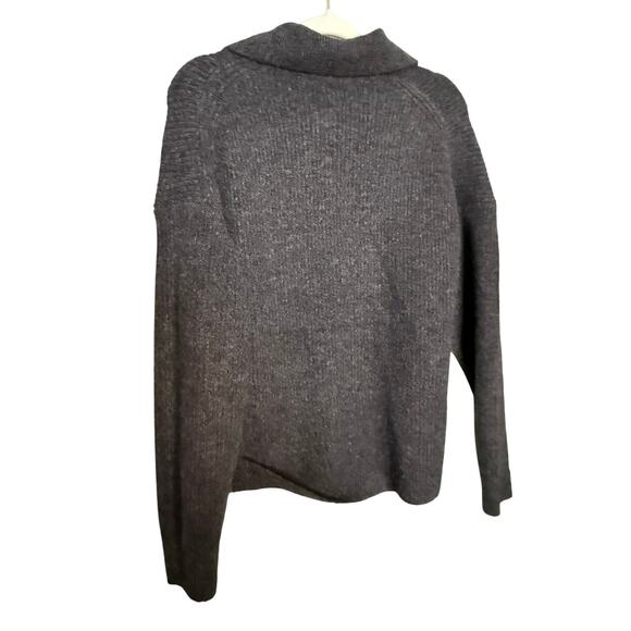 J.Crew half zip dark grey ribbed pullover sweater - Picture 4 of 7